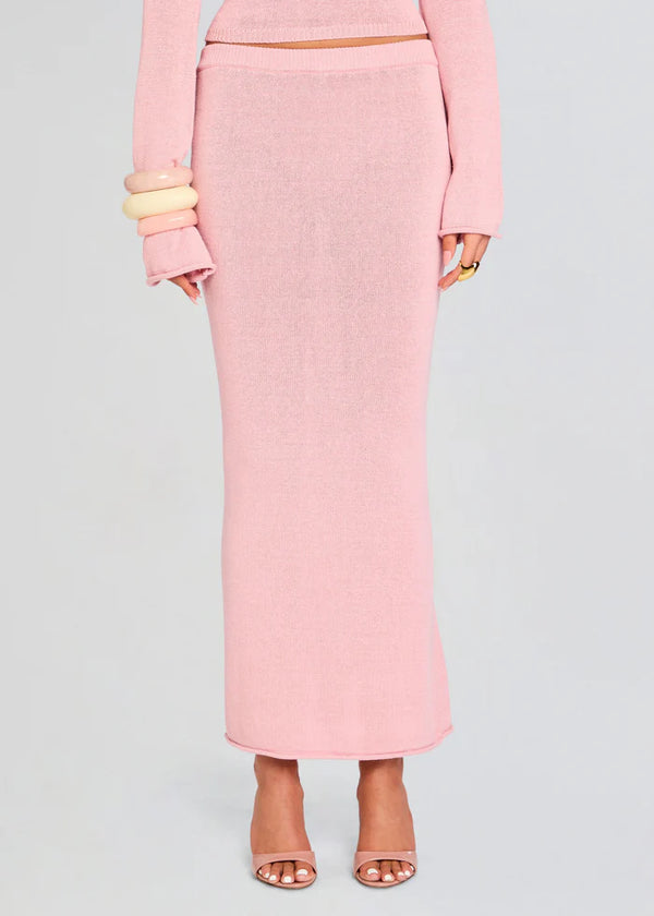 SER.O.YA - Kora Knit Maxi Skirt - Coral Blush