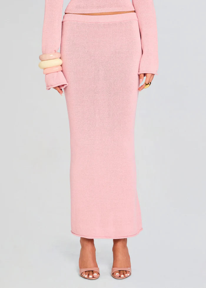 SER.O.YA - Kora Knit Maxi Skirt - Coral Blush