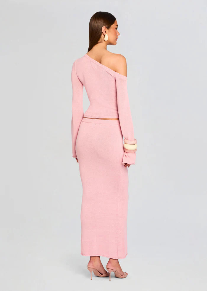SER.O.YA - Kora Knit Maxi Skirt - Coral Blush