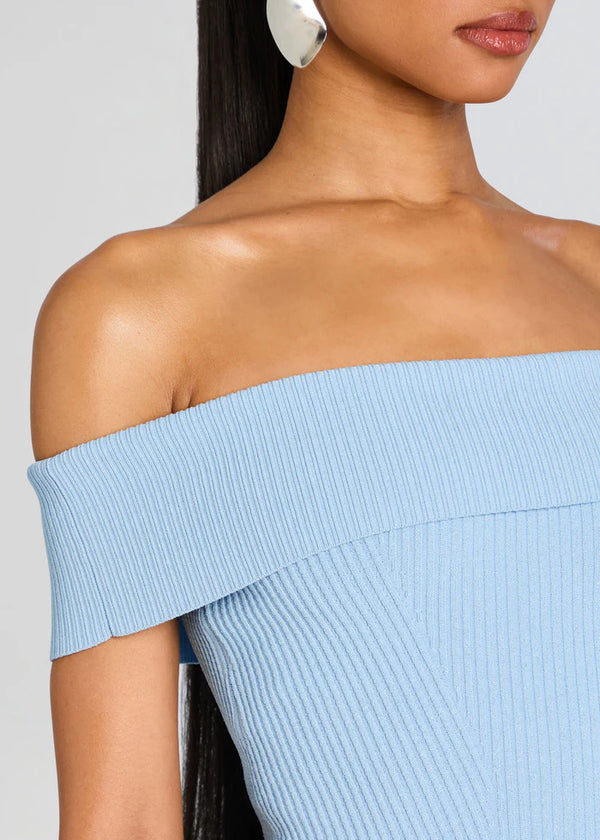 Retrofete - Erica Knit Dress -  Metallic Powder Blue