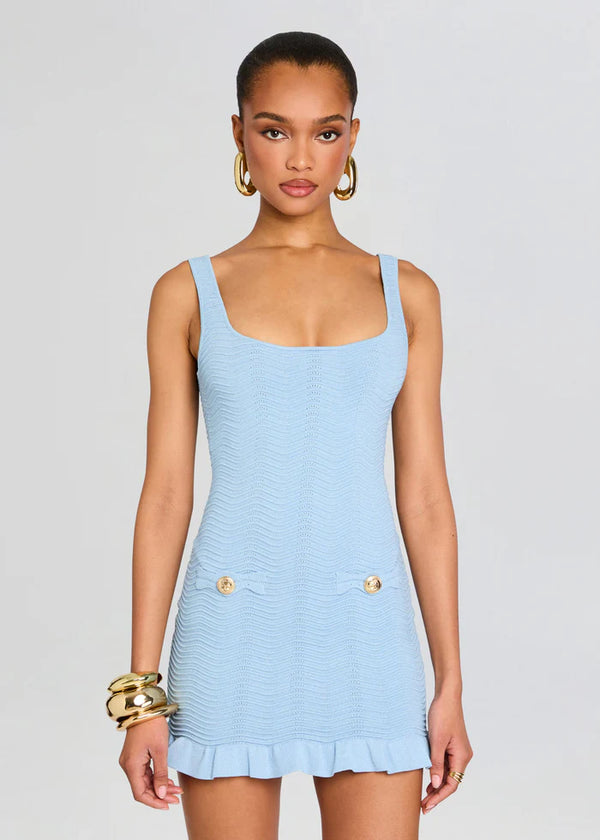 Retrofete - Loulou Knit Dress - Metallic Powder Blue