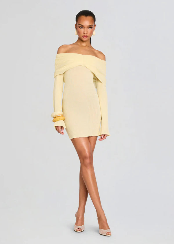 SER.O.YA - Xen Knit Mini Dress - Pastel Yellow