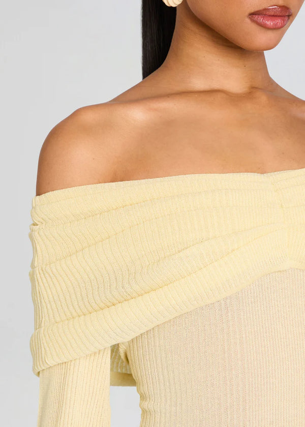 SER.O.YA - Xen Knit Mini Dress - Pastel Yellow