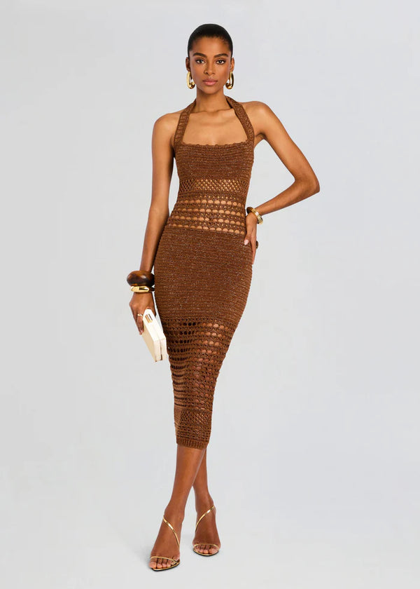 Retrofete - Jaycee Crochet Dress - Sepia/Bronze