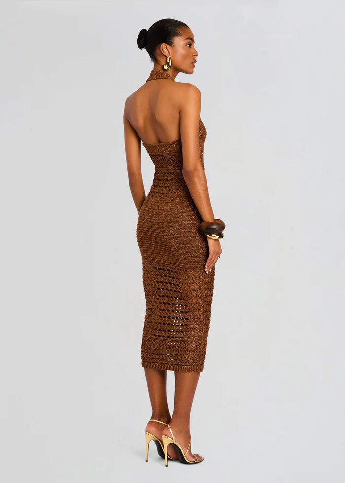 Retrofete - Jaycee Crochet Dress - Sepia/Bronze