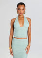 SER.O.YA - Bimini Mesh Halter Top - Frosted Sea