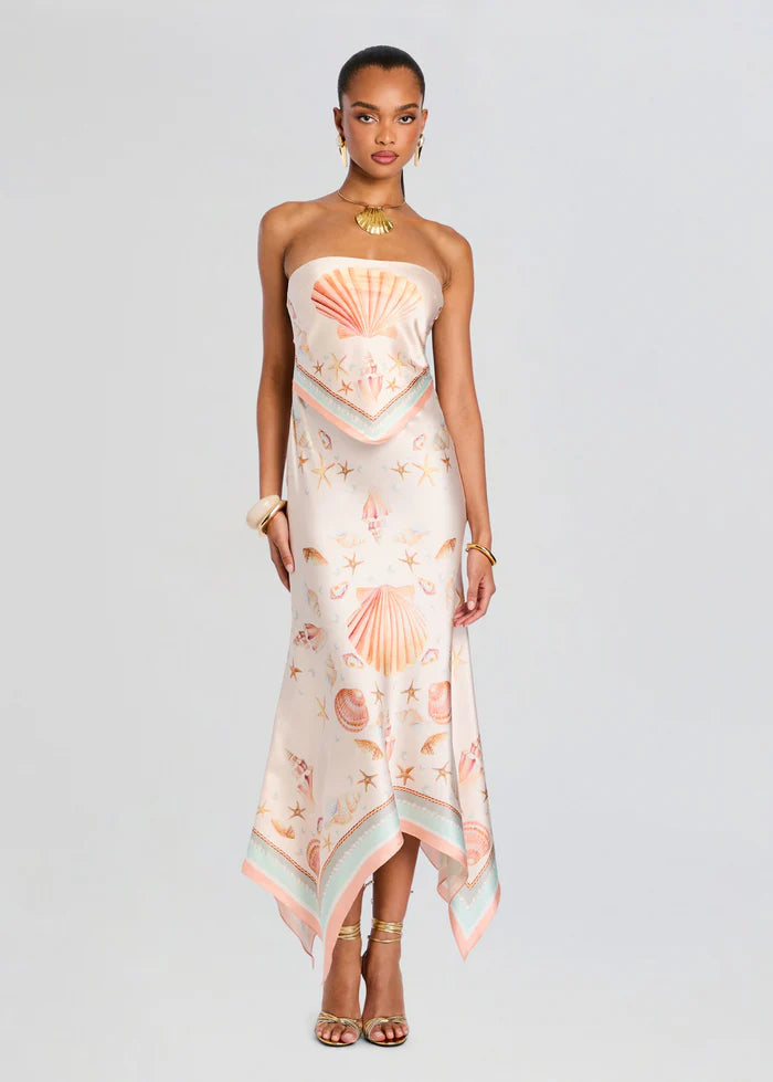 Retrofete - Marzanna Silk Dress - Shell Foulard