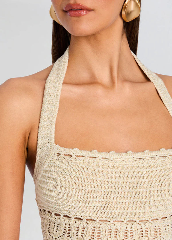 Retrofete - Soliana Crochet Top - Ivory/Gold