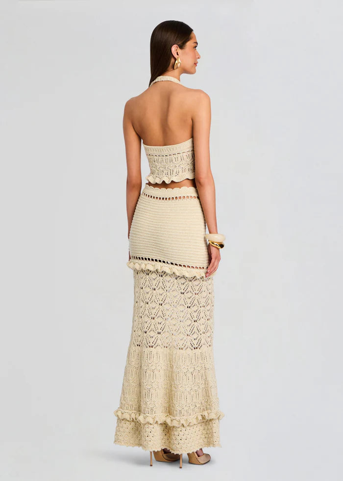 Retrofete - Magdalena Crochet Skirt - Ivory/Gold