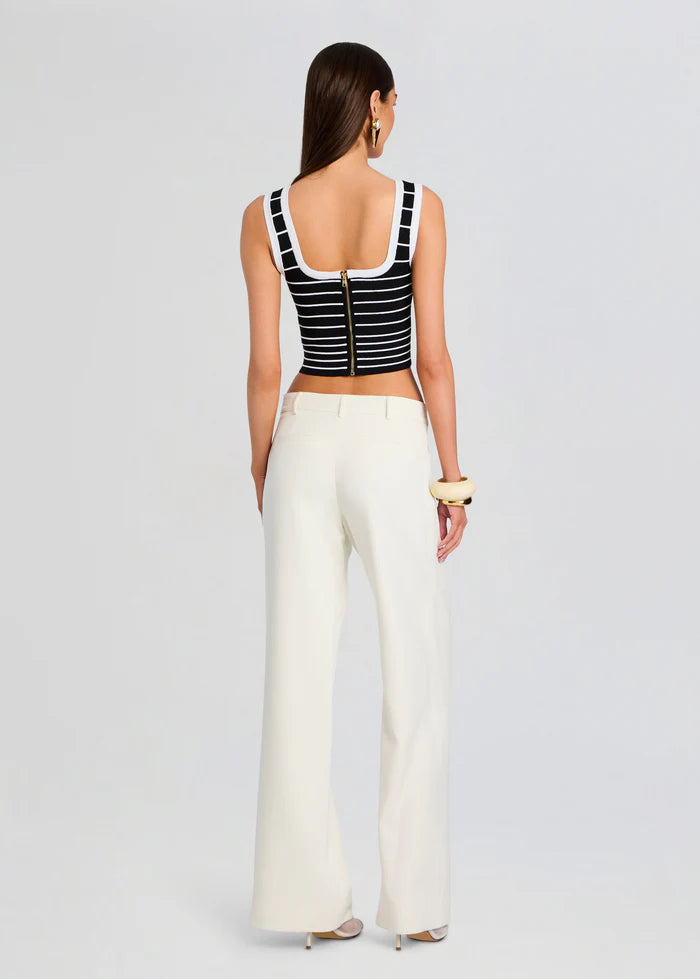 Retrofete - Zadie Knit Top - Metallic Black/White