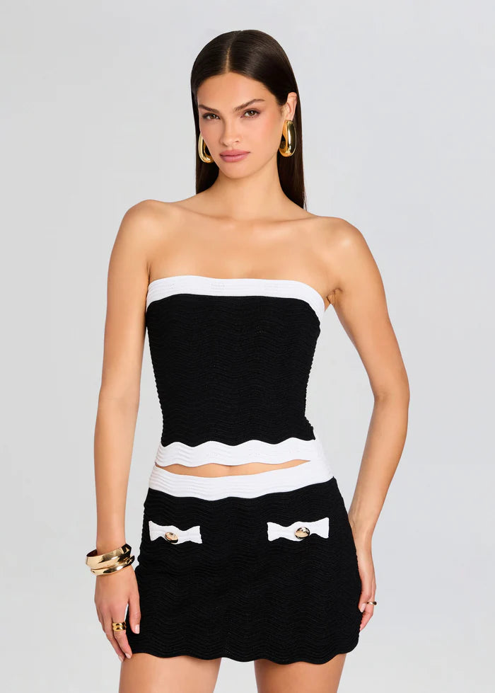 Retrofete - Hart Knit Top - Metallic Black/White