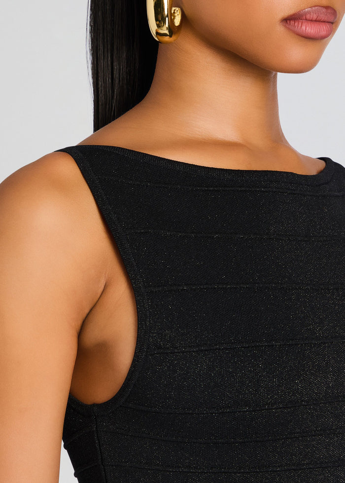 Retrofete - Audrina Knit Dress - Metallic Black