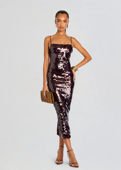 slim fit dress slacks Retrofete Aderyn Dress in Metallic Gold main image 0