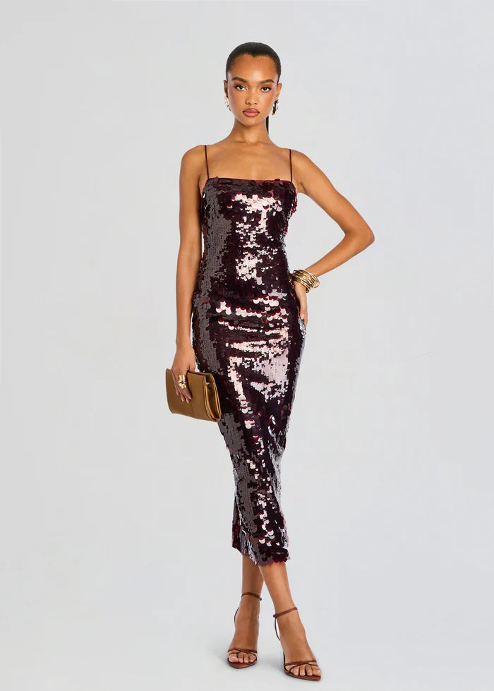 Retrofete Alana Sequin Strap Midi Dress Retrofete Alana Sequin Strap Midi Dress