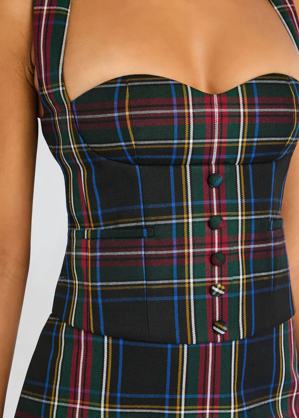 Retrofete - Donella Waistcoat - Black Tartan