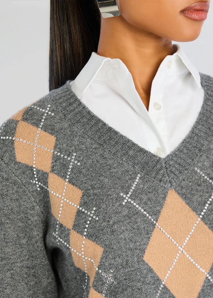 Retrofete - Ornella Embellished Dress - Dusk/Latte