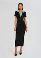 SER.O.YA - Reye Knit Maxi Dress - Black/Coastline