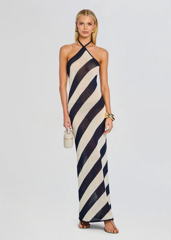 SER.O.YA - Dree Knit Maxi Dress - Navy/Eggshell
