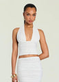SER.O.YA - Bimini Mesh Halter Top - Eggshell