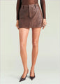 SER.O.YA - Torrance Leather Mini Skirt - Burnished Espresso