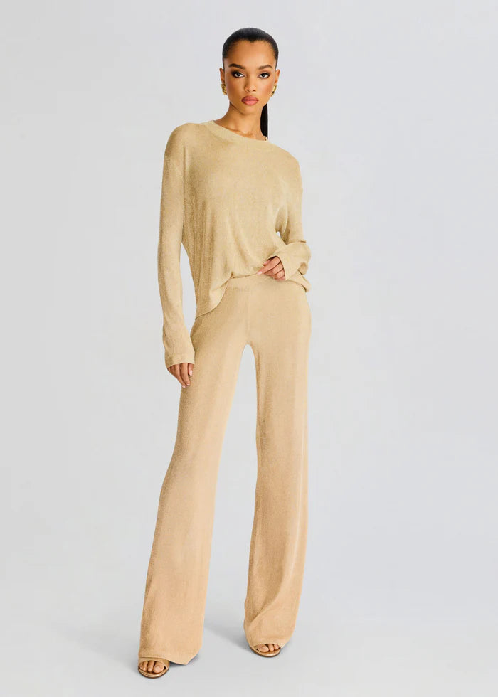 SER.O.YA - Sheldon Metallic Knit Pant - Gold