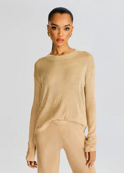 SER.O.YA - Hana Metallic Knit Top - Gold