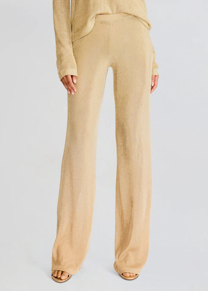 SER.O.YA - Sheldon Metallic Knit Pant - Gold