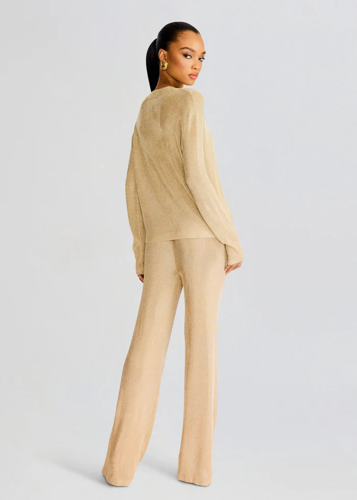 SER.O.YA - Sheldon Metallic Knit Pant - Gold