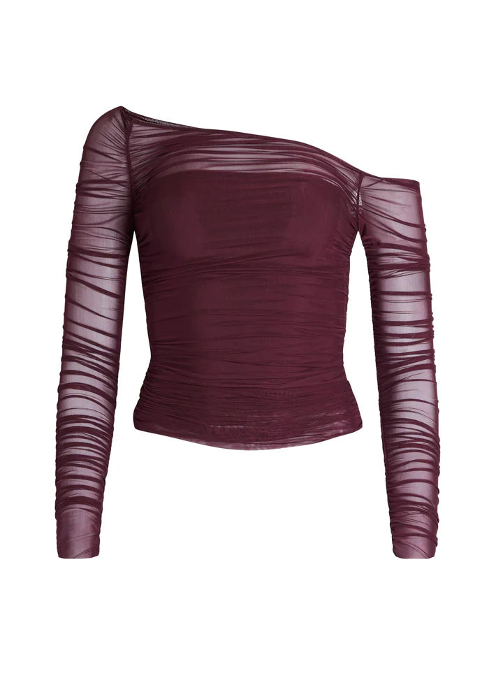 SER.O.YA - Shauna Mesh Top - Merlot