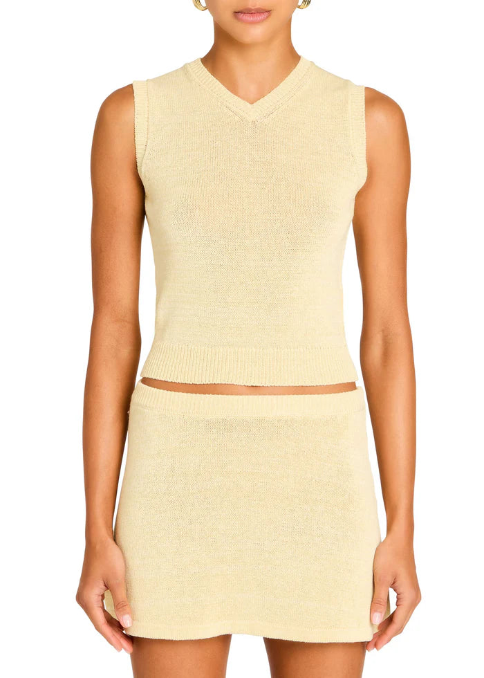SER.O.YA - Bebe Knit Vest Top - Pastel Yellow