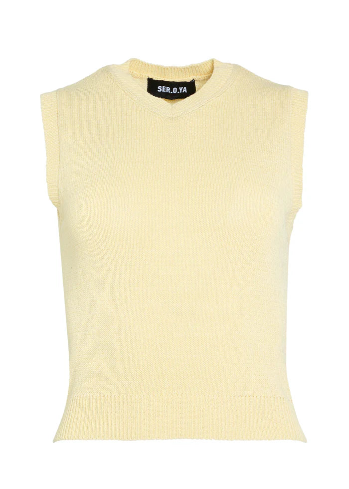 SER.O.YA - Bebe Knit Vest Top - Pastel Yellow