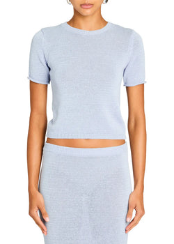SER.O.YA - Clare Knit Baby Tee - Ice Blue