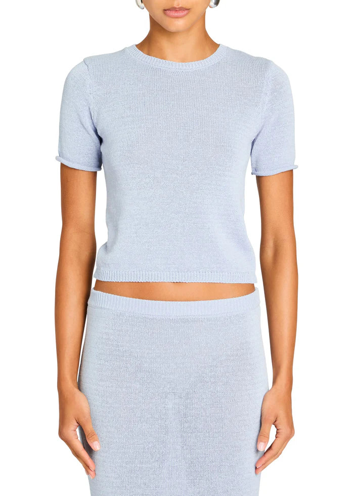 SER.O.YA - Clare Knit Baby Tee - Ice Blue
