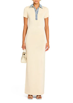 SER.O.YA - Reye Knit Maxi Dress - Eggshell/Coastline