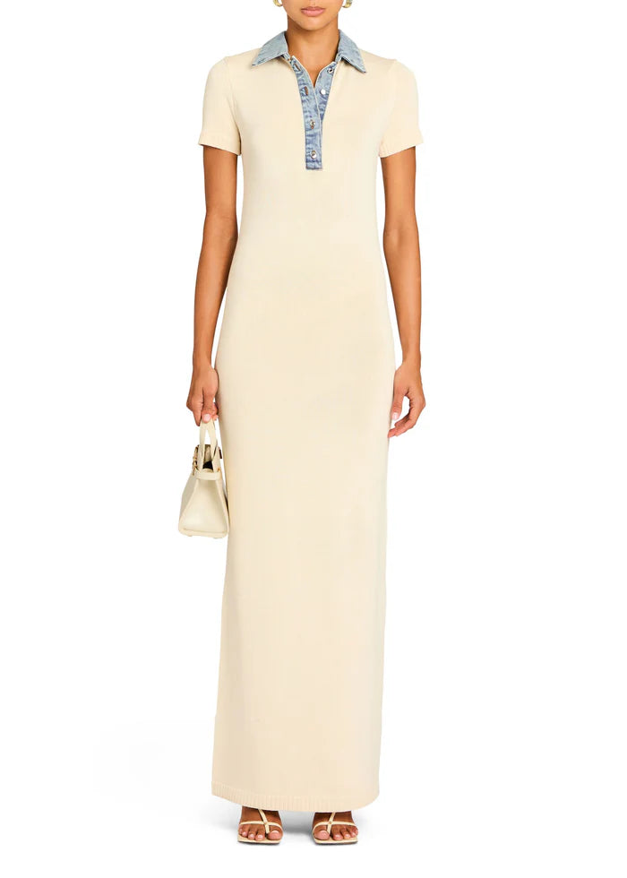 SER.O.YA - Reye Knit Maxi Dress - Eggshell/Coastline