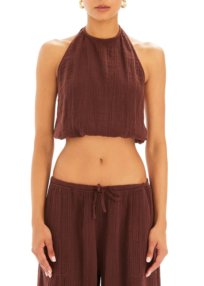 SER.O.YA - Yen Gauze Halter Top - Coconut