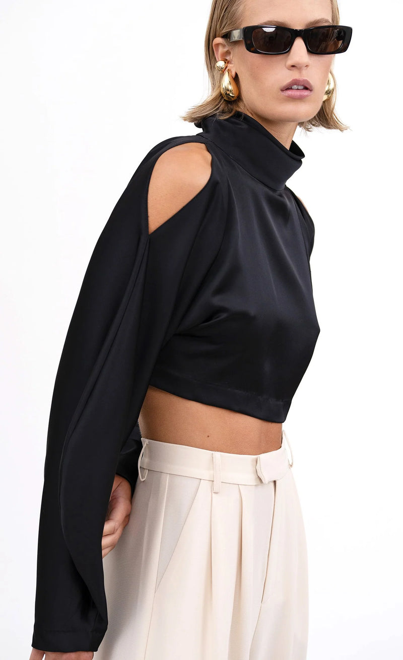 Nonchalant - Melanie Crop - Black