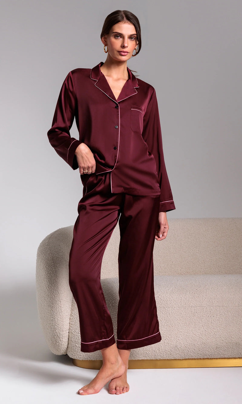 Generation Love - Elina Pajama Set - Malbec/Pink