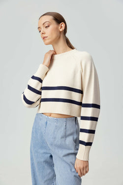 Sundays - Enid Sweater - Navy Cream