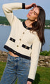Generation Love - Erica Boucle Cardigan - Cream/Black