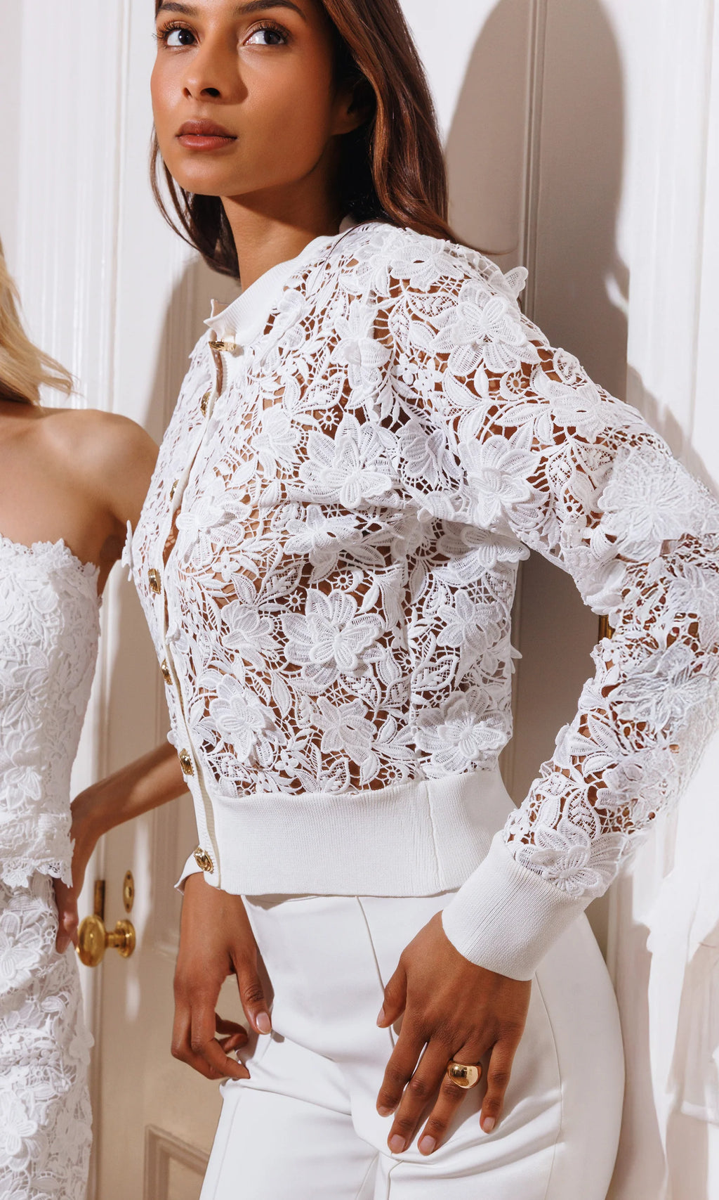 Generation Love - Erin 3D Butterfly Lace Cardigan - White
