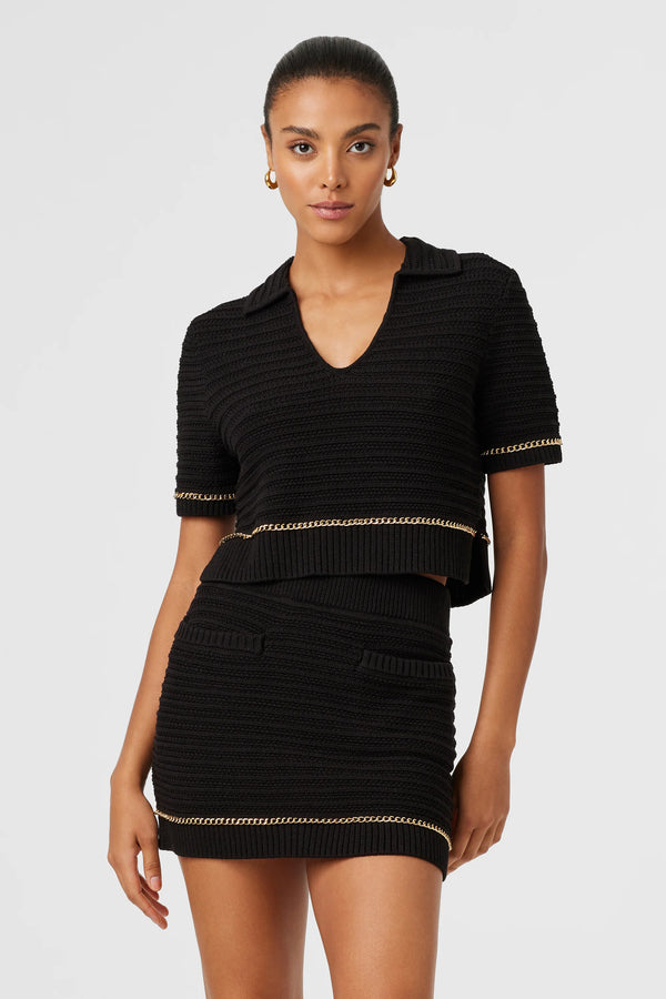 Toccin - Essie Fine Knit Polo Tee - Jet
