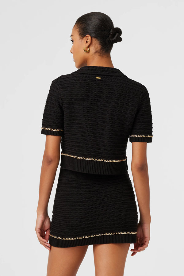 Toccin - Essie Fine Knit Polo Tee - Jet