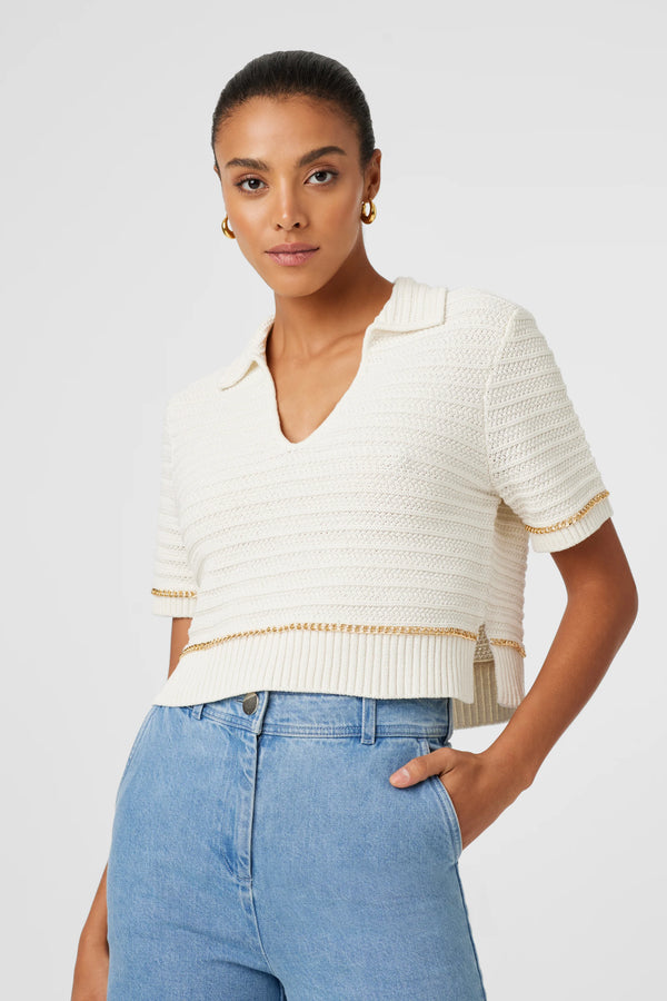 Toccin - Essie Fine Knit Polo Tee - Optic