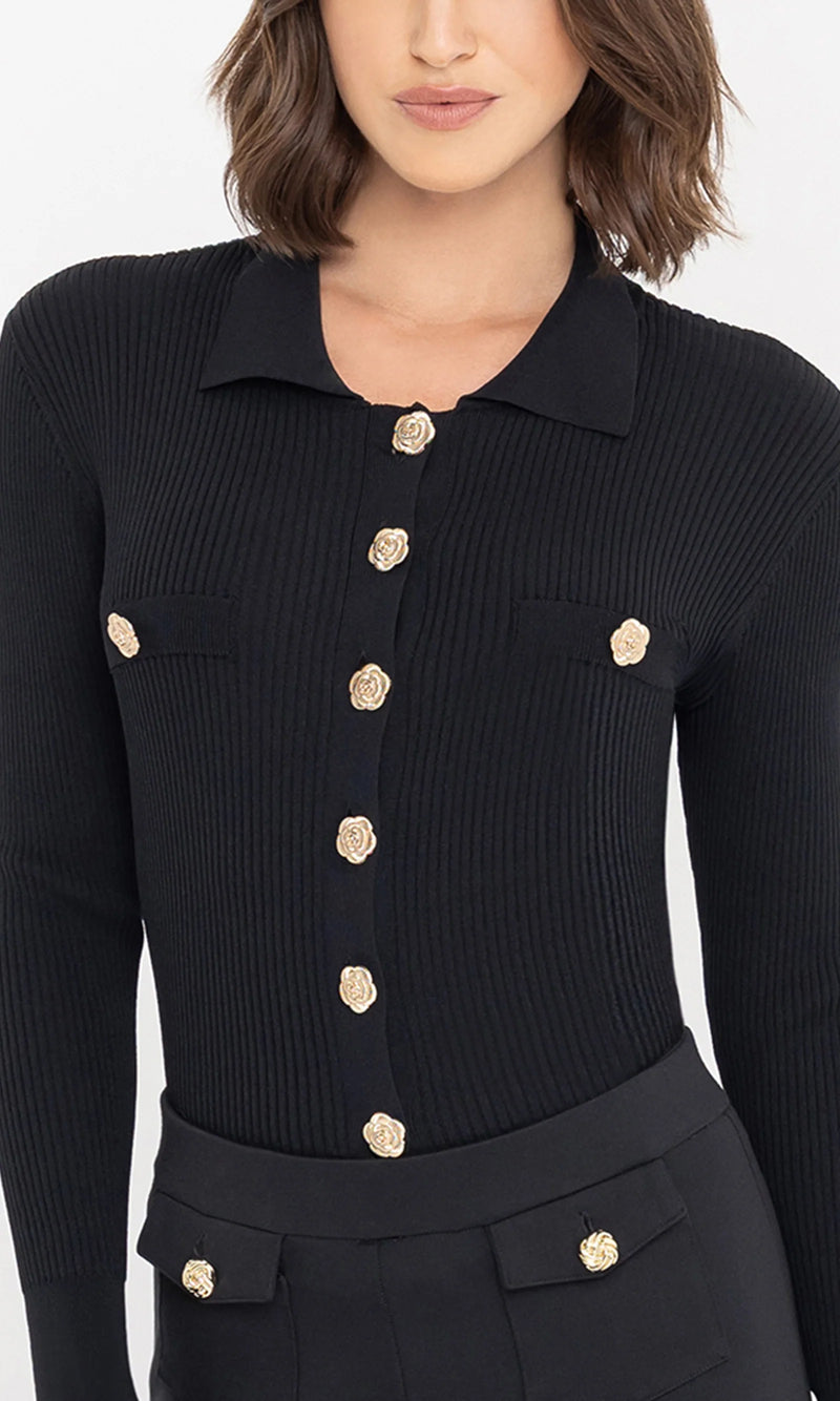 Generation Love - Carter Rib Cardigan - Black
