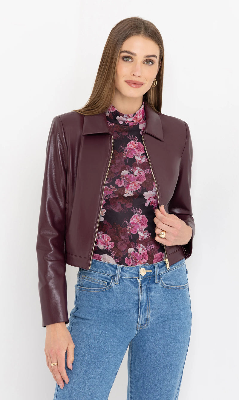 Generation Love - Lola Vegan Leather Jacket - Cabernet