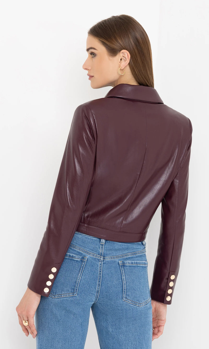 Generation Love - Lola Vegan Leather Jacket - Cabernet