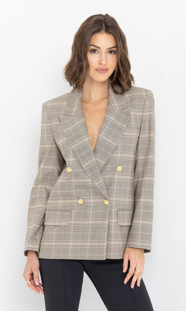 Generation Love - Maverick Plaid Blazer - Taupe Plaid