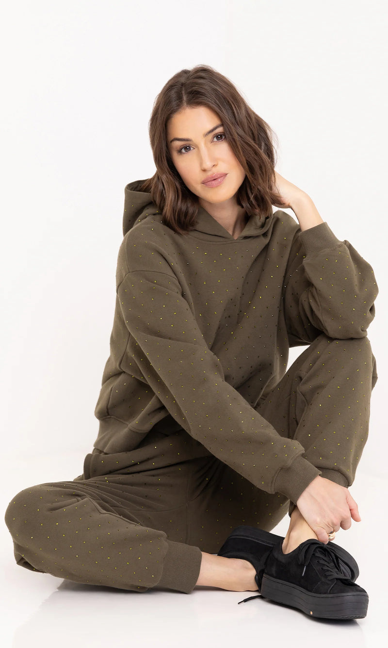 Generation Love - Renae Crystal Hoodie - Olive