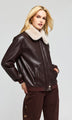 Generation Love - Allison Faux Fur Combo Vegan Leather Bomber - Espresso/Cream
